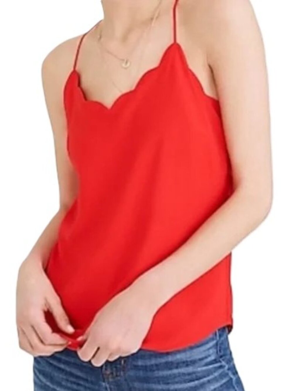 J. Crew Scalloped Racer back Adjustable Spaghetti Strap Camisole Top Size 00